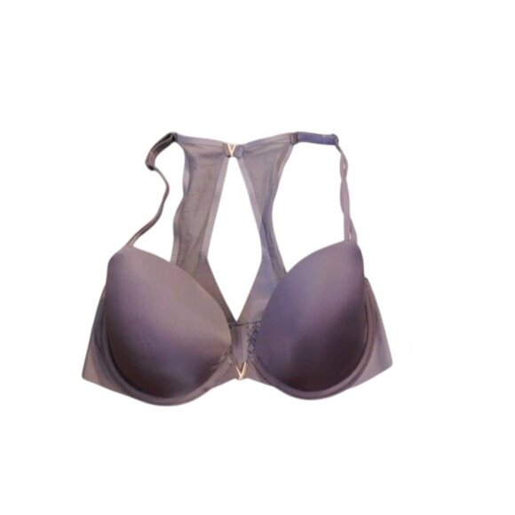 Victoria's Secret Size 34D Lined Racerback Demi Lace Front Close Bra - Picture 1 of 2